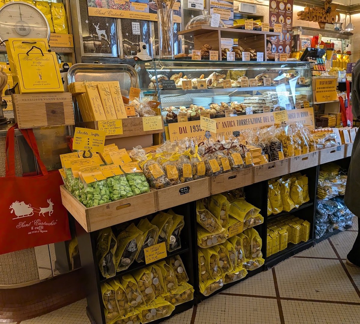 Interior of Sant' Eustachio Caffè, specialty coffee shop in Rome