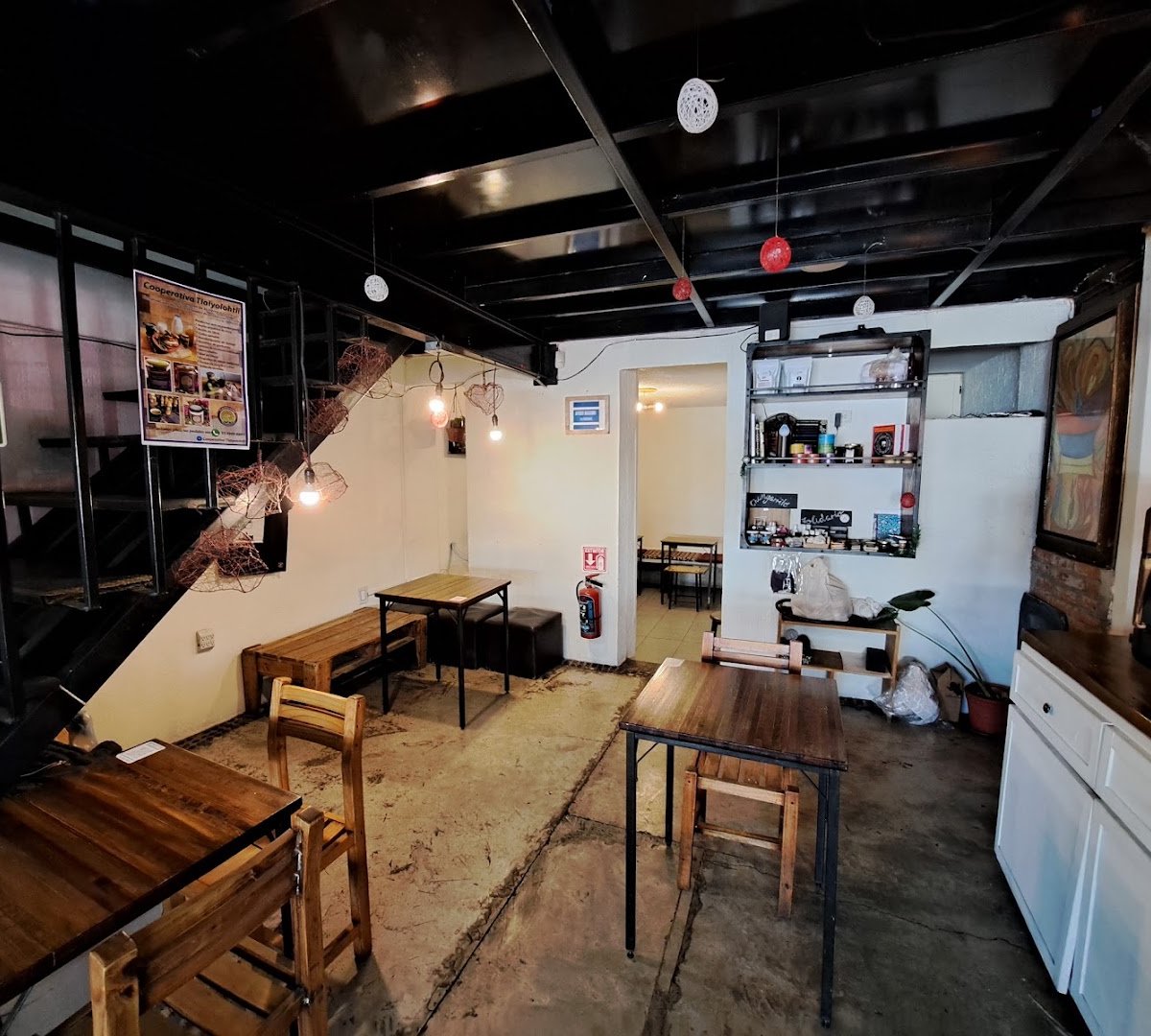 Interior of Casa Cafeína, specialty coffee shop in Mexico City
