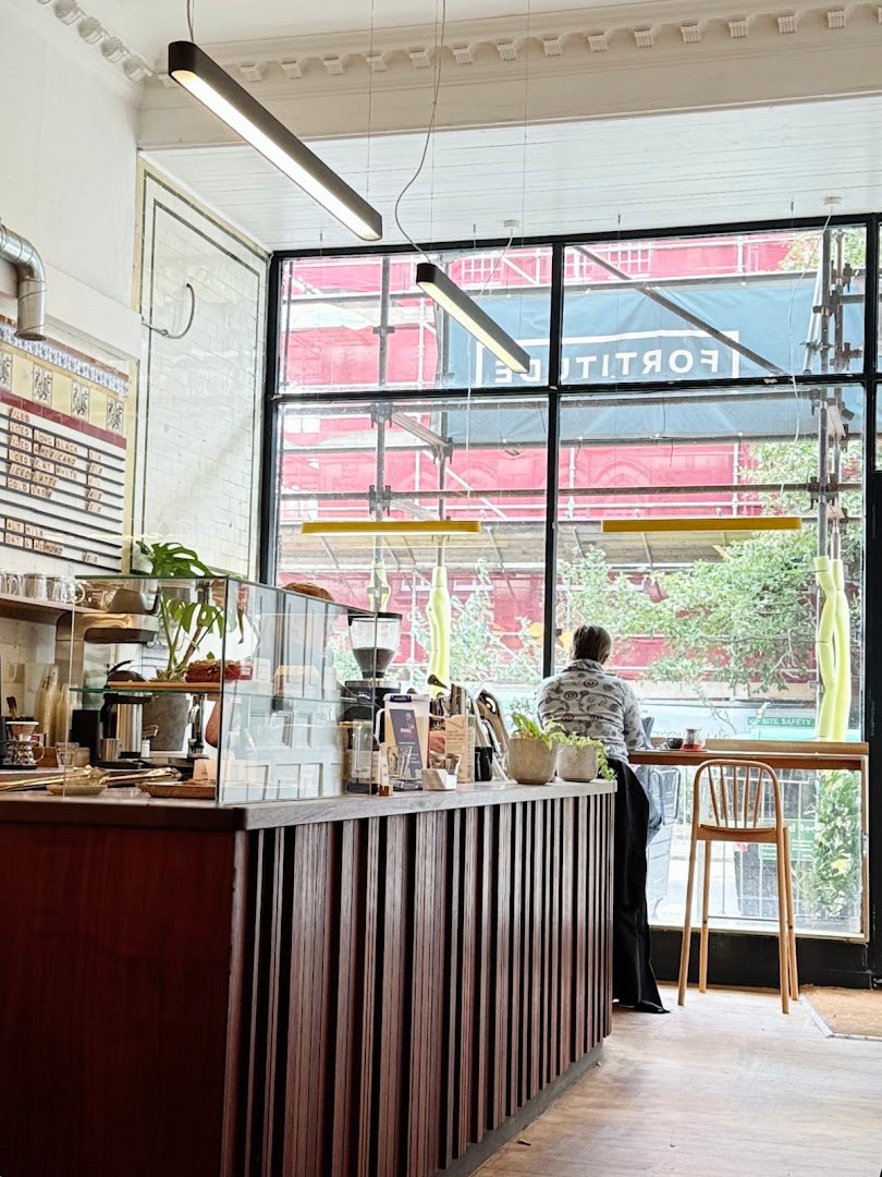 Interior of Fortitude Coffee Stockbridge, specialty coffee shop in Edinburgh
