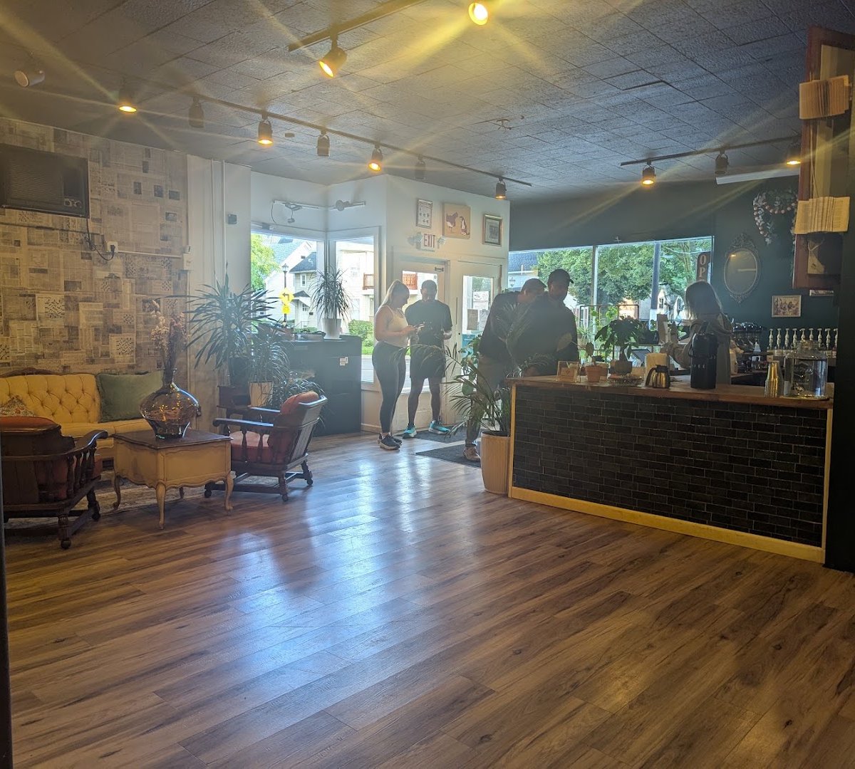 Interior of Montgomery Court, specialty coffee shop in Rochester