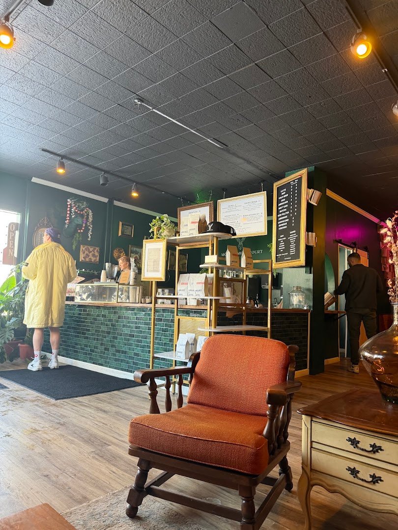 Interior of Montgomery Court, specialty coffee shop in Rochester