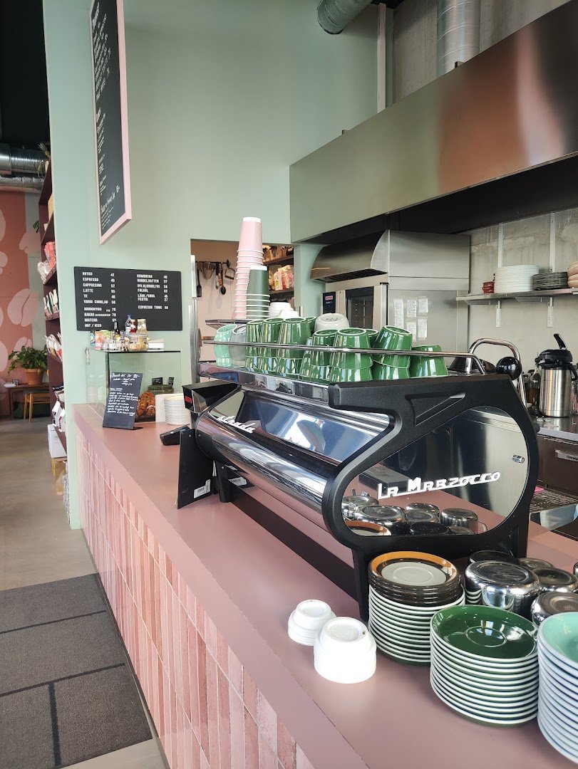 Interior of Muttley & Jack's Coffee Roasters, specialty coffee shop in Stockholm