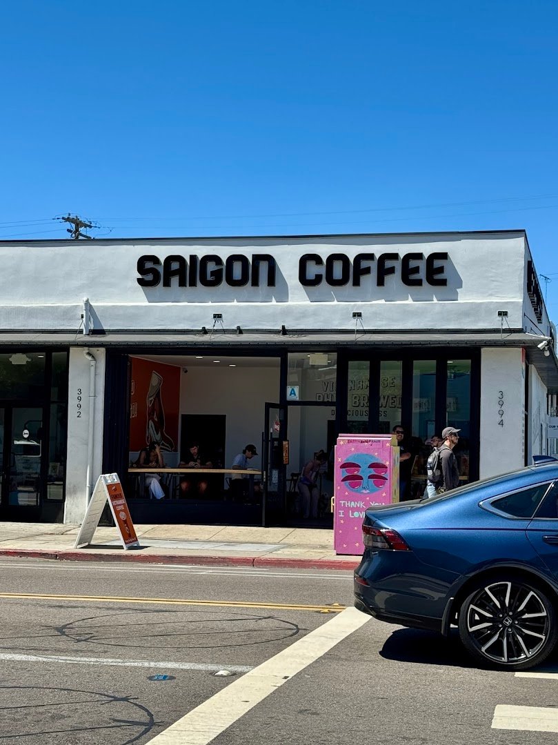 Storefront of Saigon Coffee, specialty coffee shop in San Diego