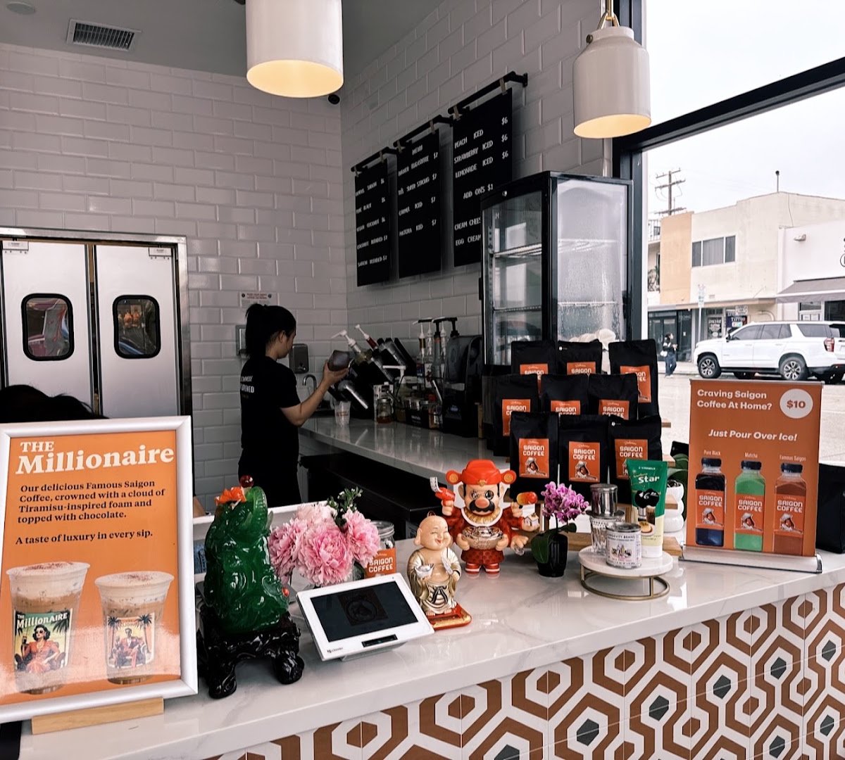 Interior of Saigon Coffee, specialty coffee shop in San Diego