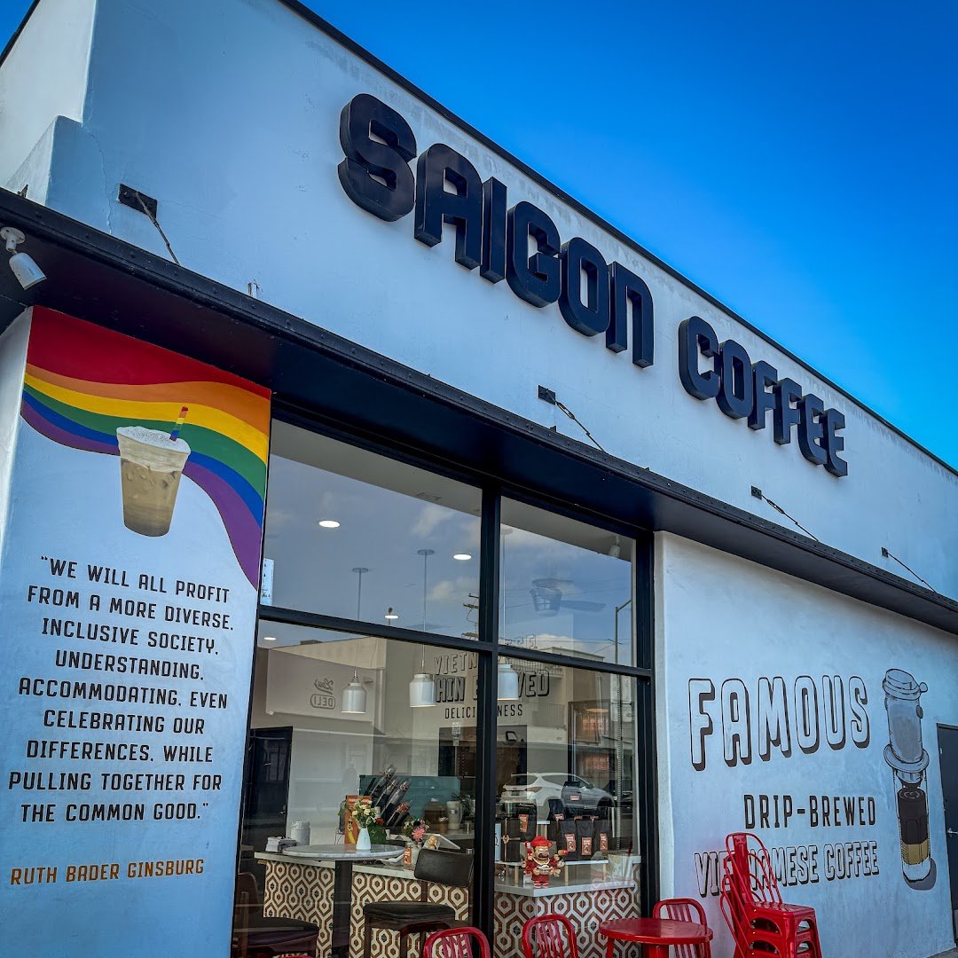 Storefront of Saigon Coffee, specialty coffee shop in San Diego