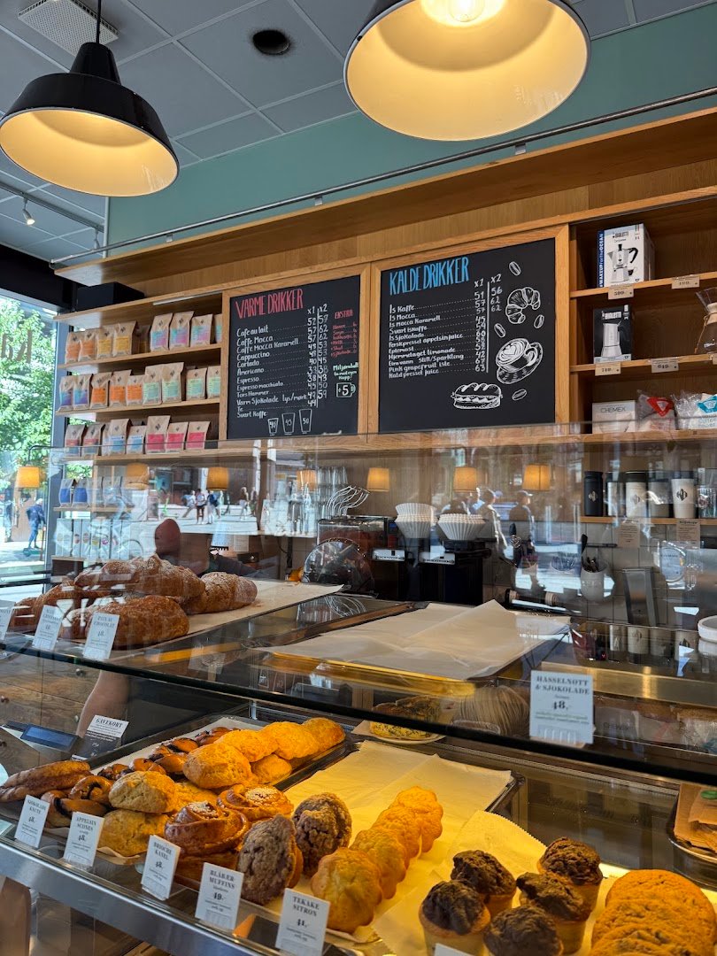 Interior of Kaffebrenneriet avd Storgata, specialty coffee shop in Oslo