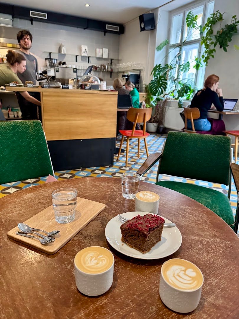 Coffee at Café Tvaroh, specialty coffee shop in Prague