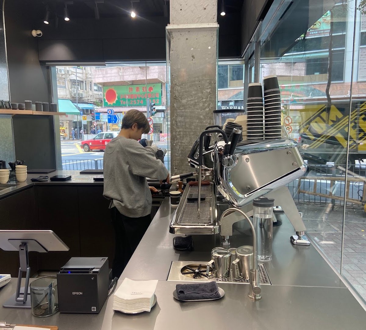 Interior of Craft Coffee Roaster, specialty coffee shop in Hong Kong