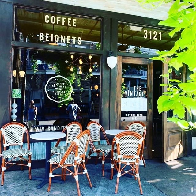 Storefront of The Vintage, specialty coffee shop in New Orleans