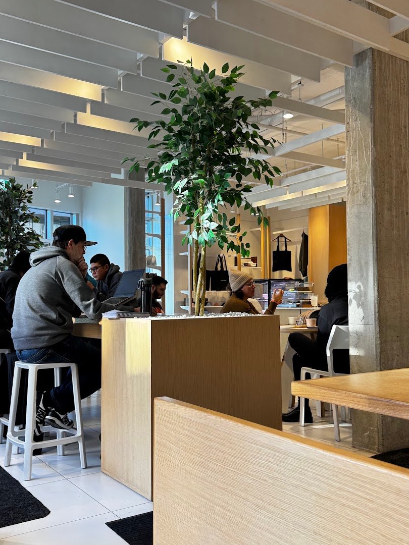 Interior of White Heron Coffee, specialty coffee shop in Montreal