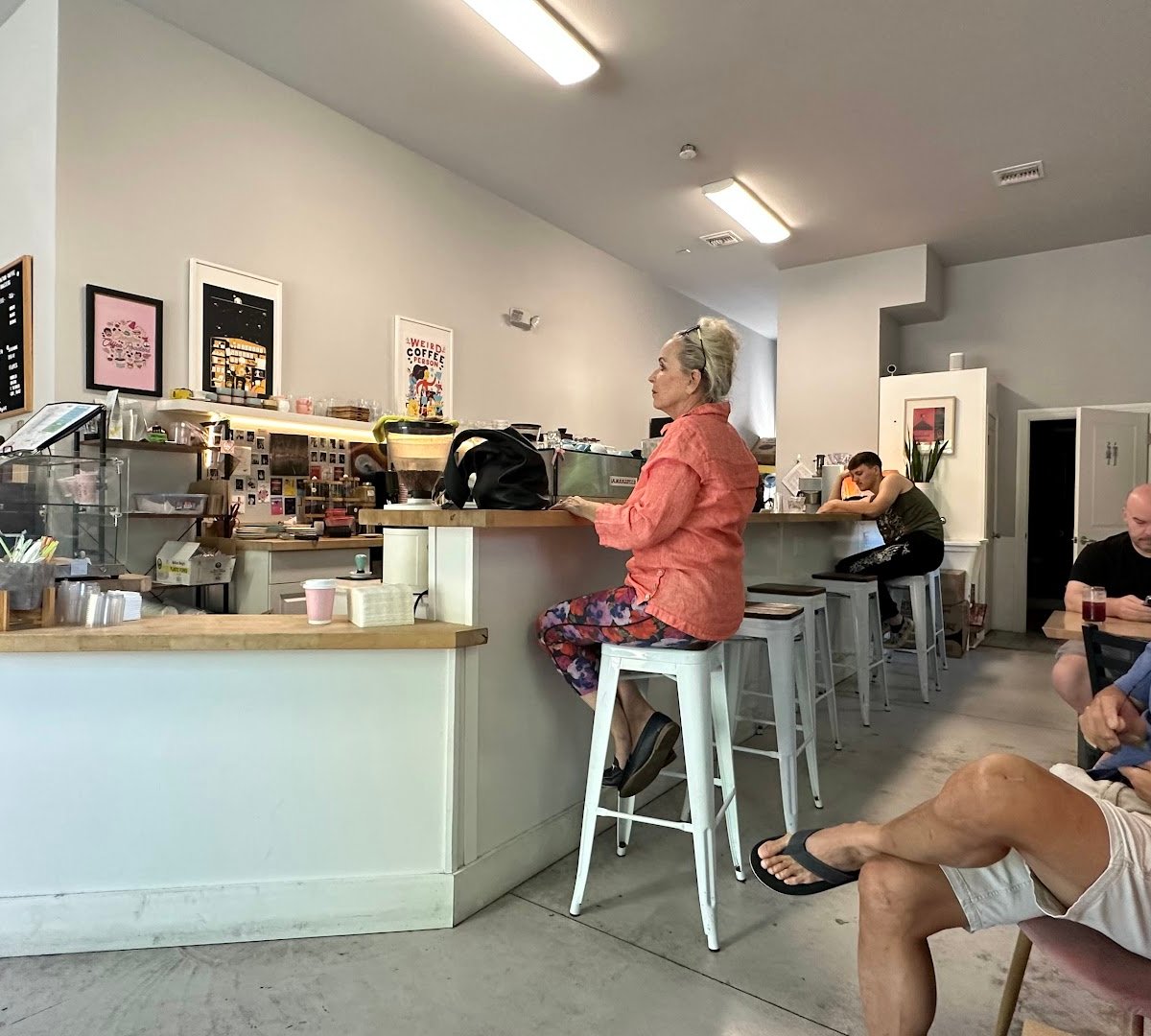 Interior of Elevation Coffee Roasters, specialty coffee shop in Tampa-St. Petersburg