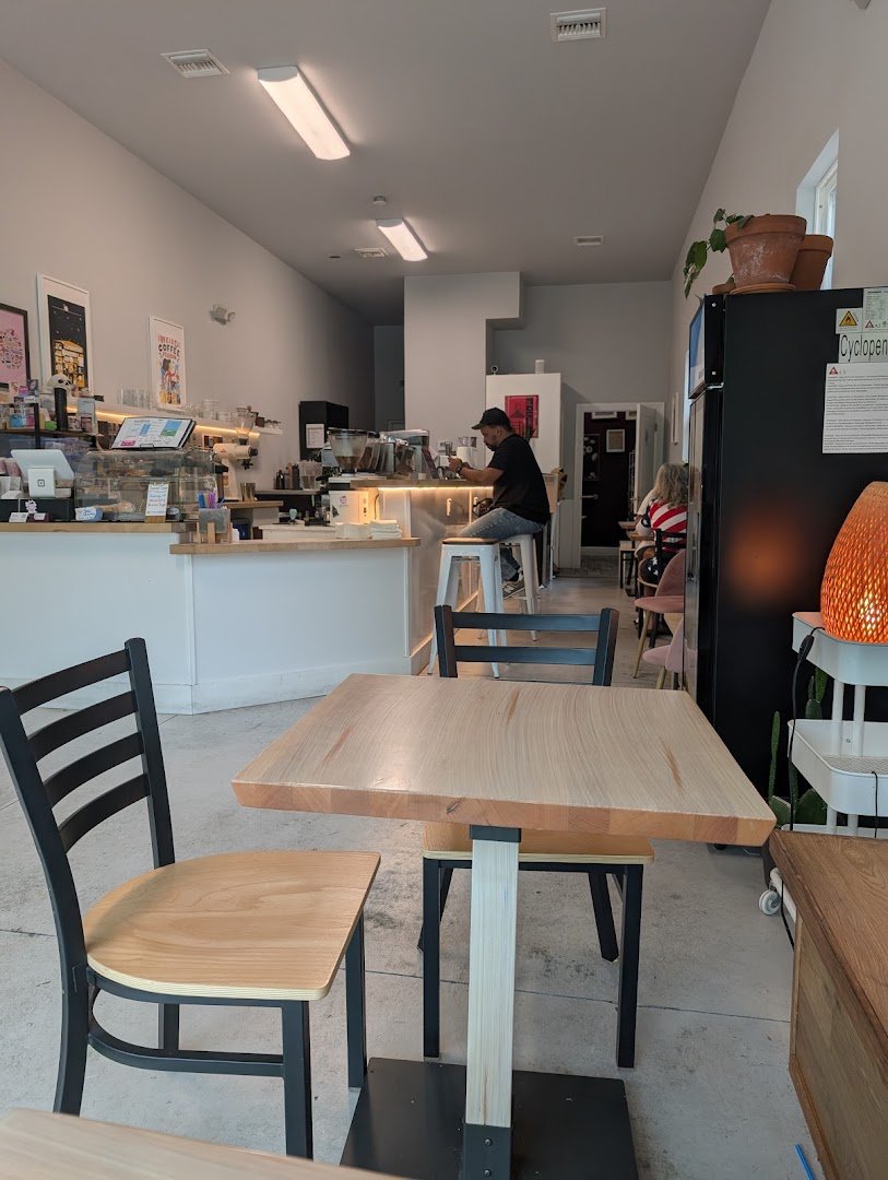 Interior of Elevation Coffee Roasters, specialty coffee shop in Tampa-St. Petersburg