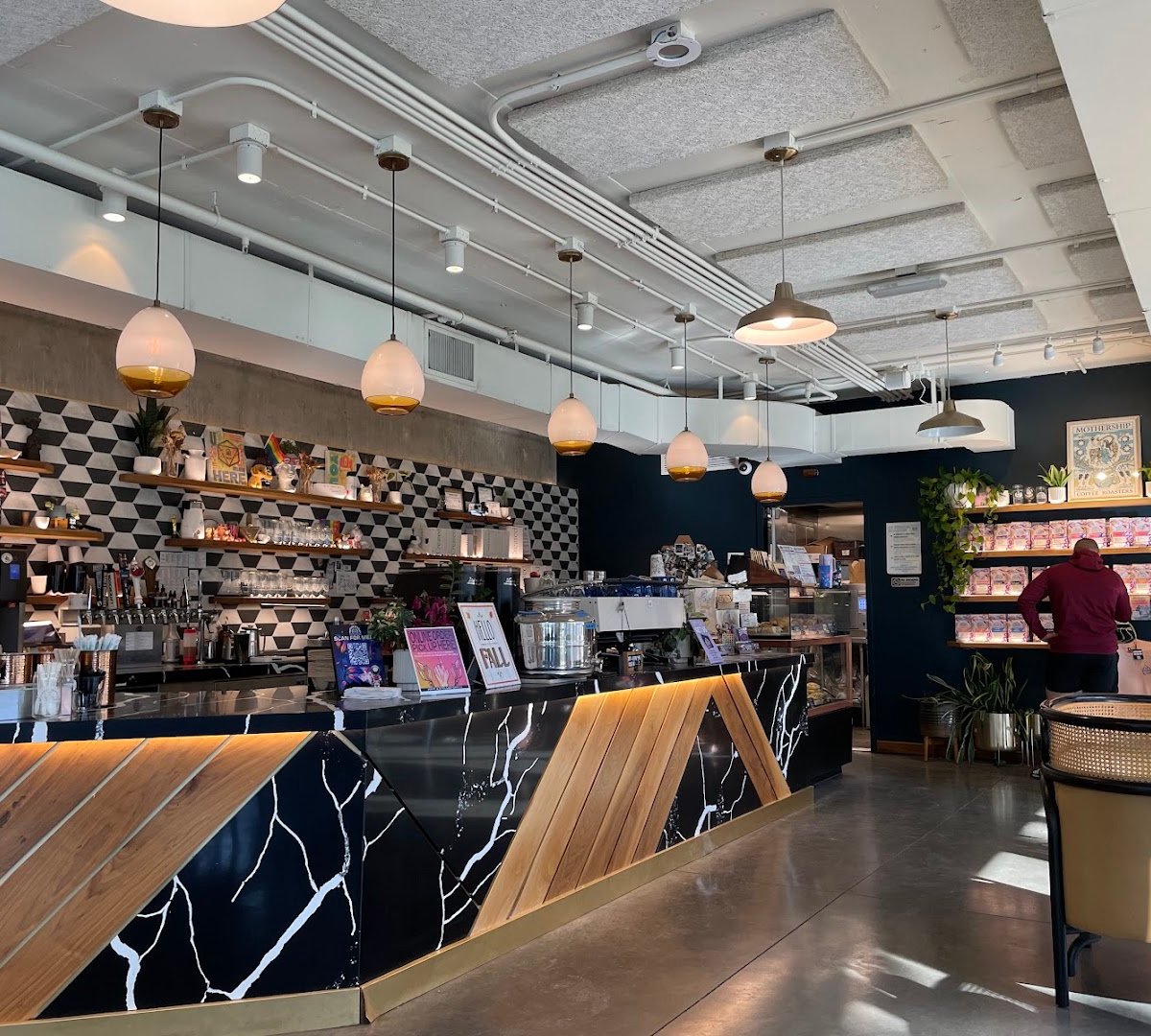 Interior of Mothership Coffee Roasters, specialty coffee shop in Las Vegas