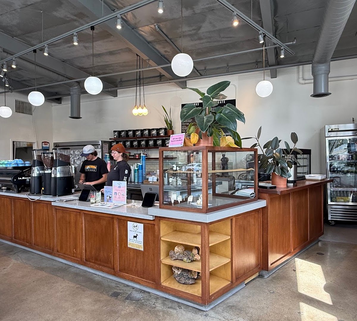 Interior of Dune Coffee Roasters, specialty coffee shop in Santa Barbara
