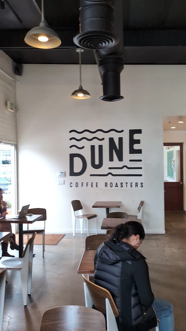 Interior of Dune Coffee Roasters, specialty coffee shop in Santa Barbara