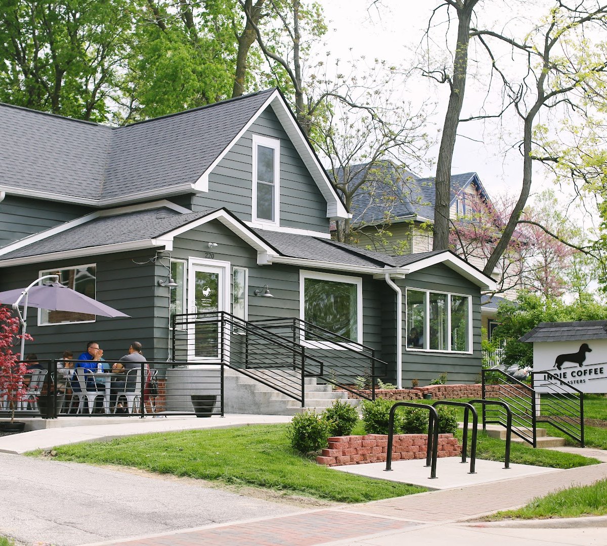 Storefront of Indie Coffee Roasters, specialty coffee shop in Indianapolis
