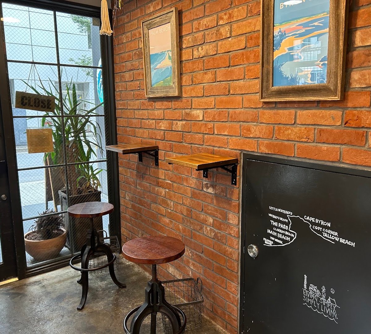 Interior of Byron Bay Coffee Company, specialty coffee shop in Tokyo