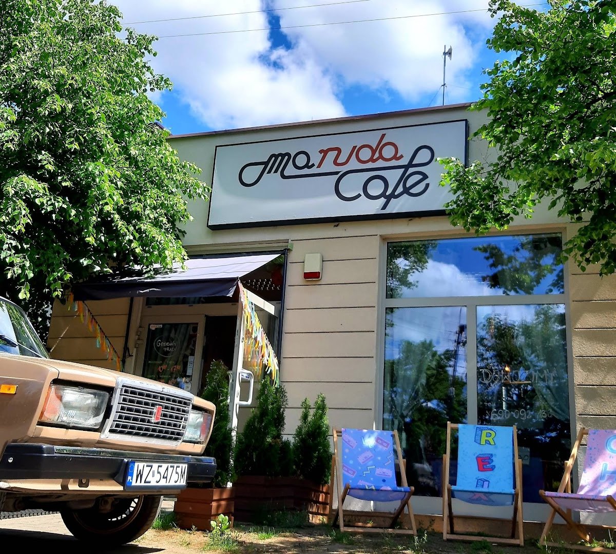 Storefront of Maruda Cafe, specialty coffee shop in Warsaw