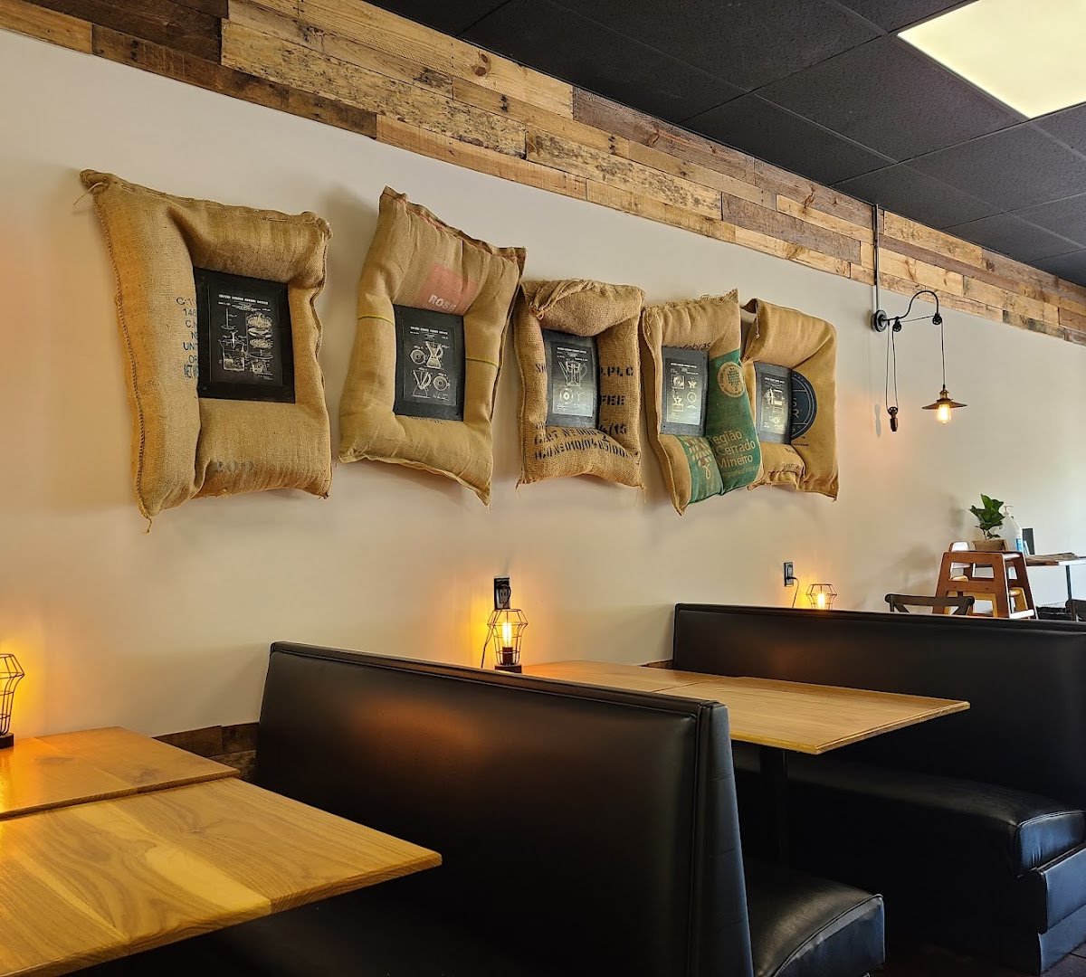 Interior of Brickhouse Coffee Company, specialty coffee shop in Indianapolis
