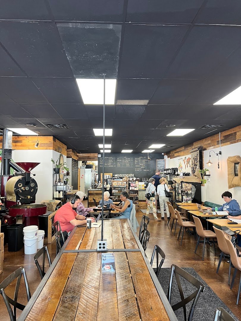 Interior of Brickhouse Coffee Company, specialty coffee shop in Indianapolis