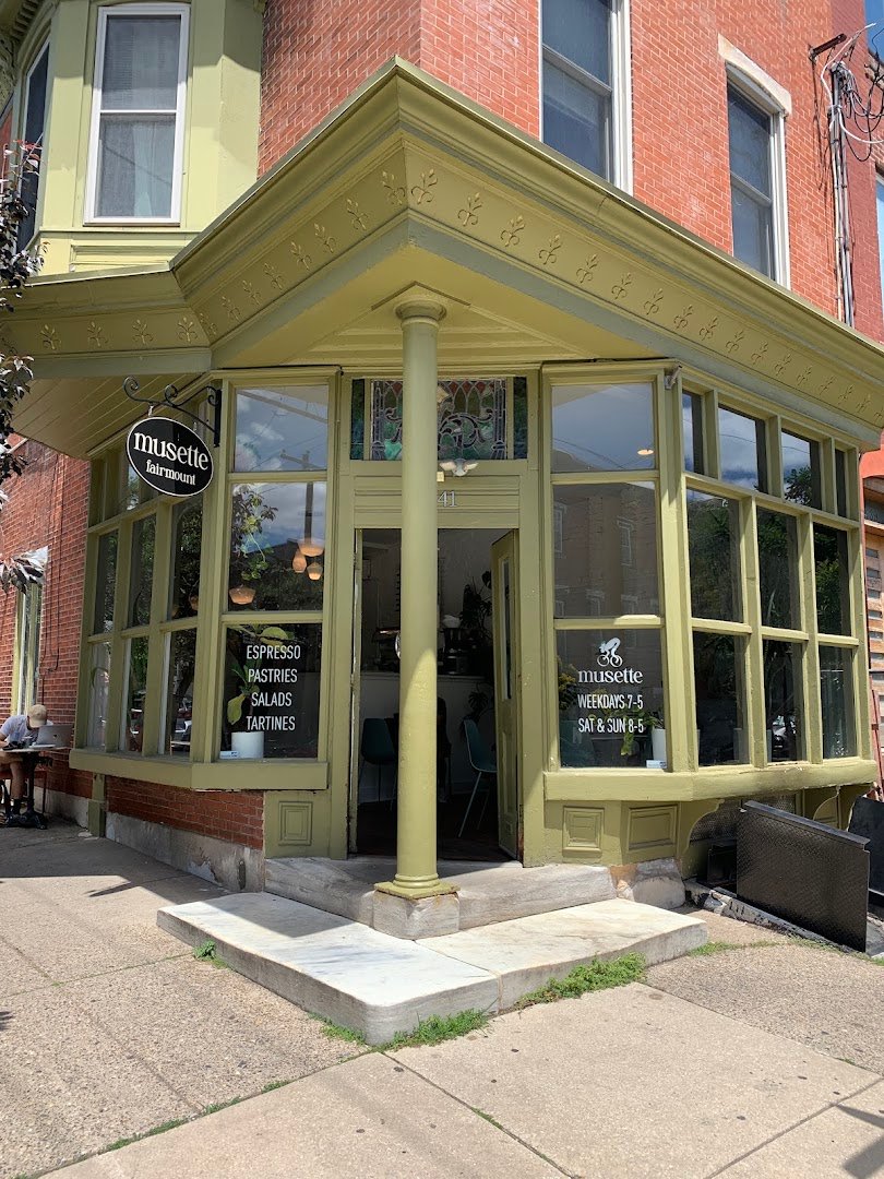 Storefront of Musette, specialty coffee shop in Philadelphia