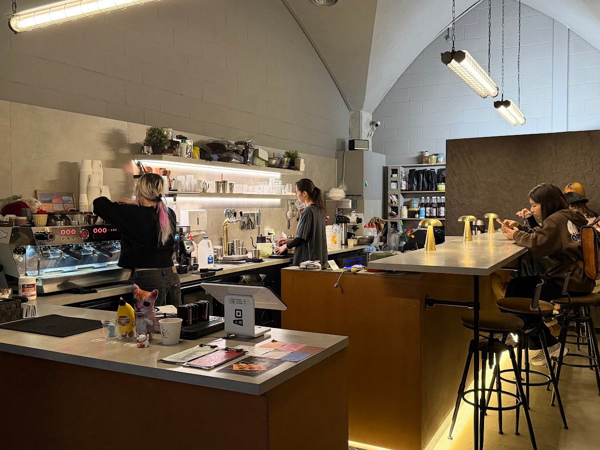Interior of in.btwn, specialty coffee shop in Melbourne