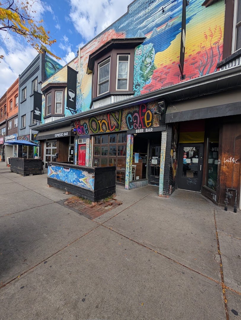 Storefront of The Only Cafe, specialty coffee shop in Toronto