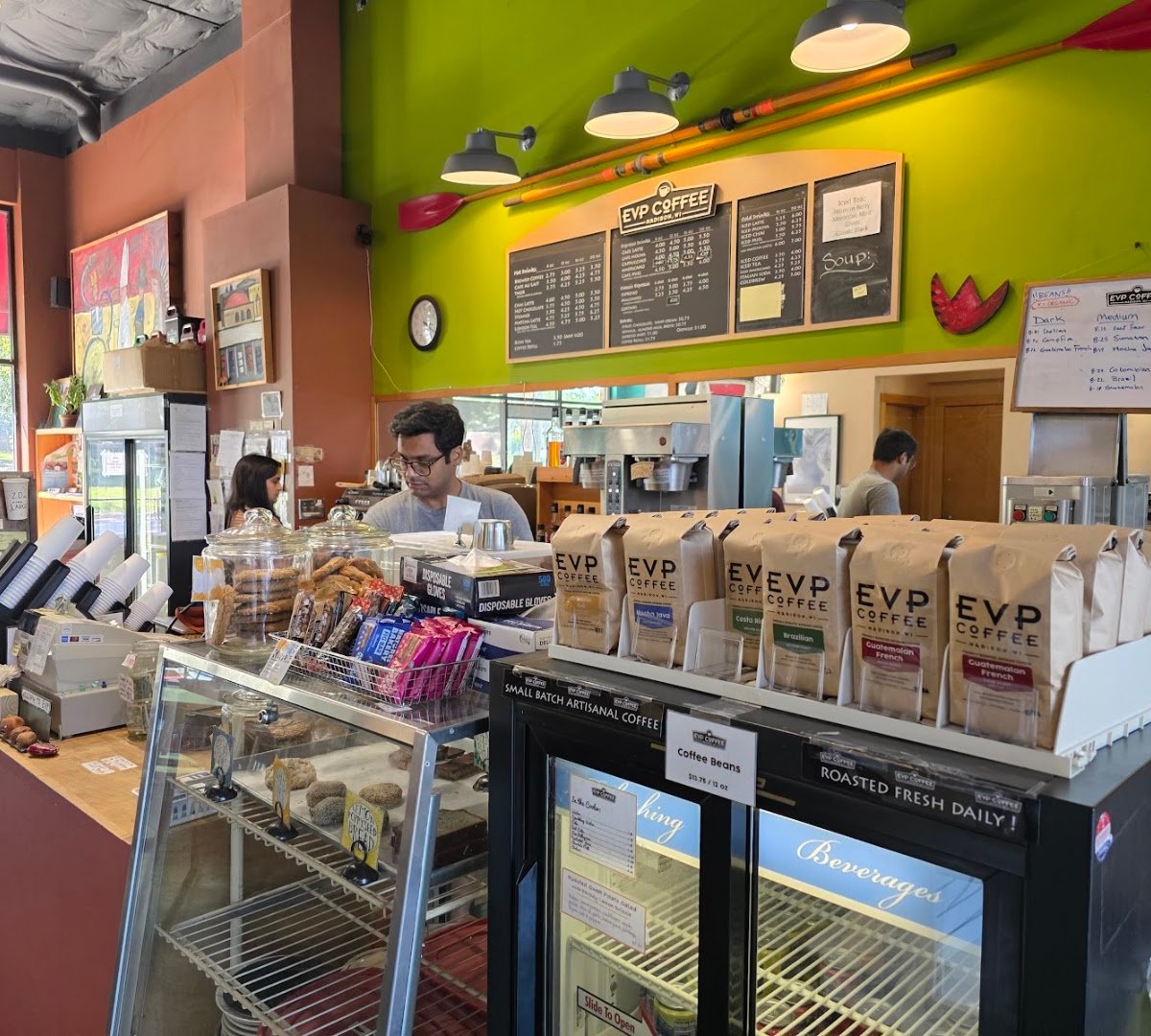 Interior of EVP Coffee Sequoya, specialty coffee shop in Madison