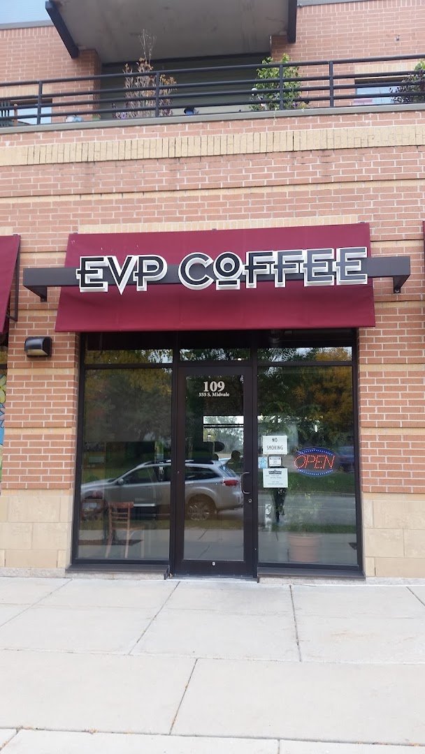 Storefront of EVP Coffee Sequoya, specialty coffee shop in Madison