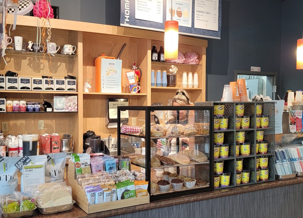 Interior of Thomas Hammer Coffee Roasters, specialty coffee shop in Spokane