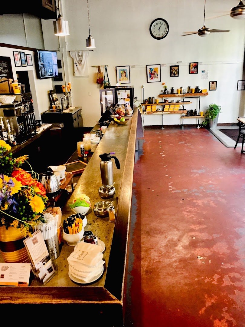 Interior of Kahwa Coffee, specialty coffee shop in Tampa-St. Petersburg