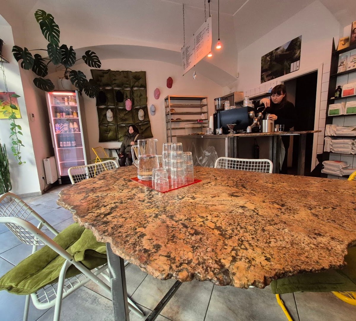 Interior of 25,2 rpm, specialty coffee shop in Prague