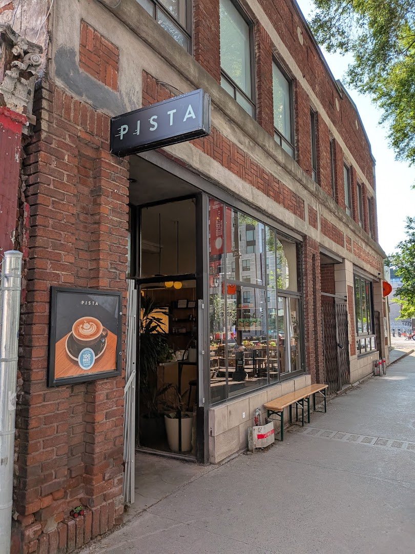 Storefront of Café Pista | Quartier des Spectacles, specialty coffee shop in Montreal