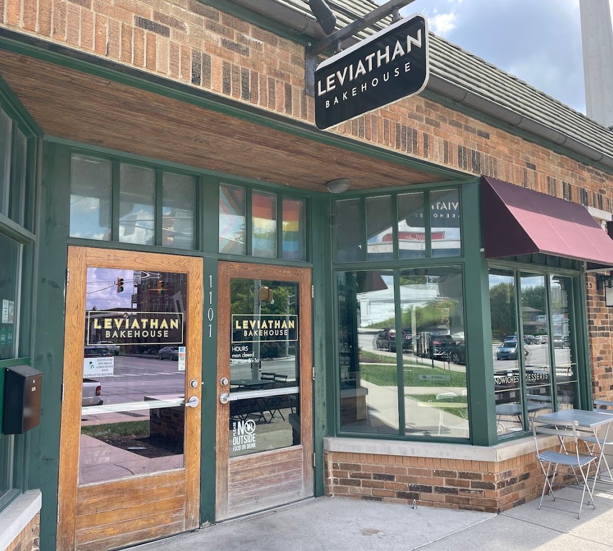 Storefront of Leviathan Bakehouse, specialty coffee shop in Indianapolis