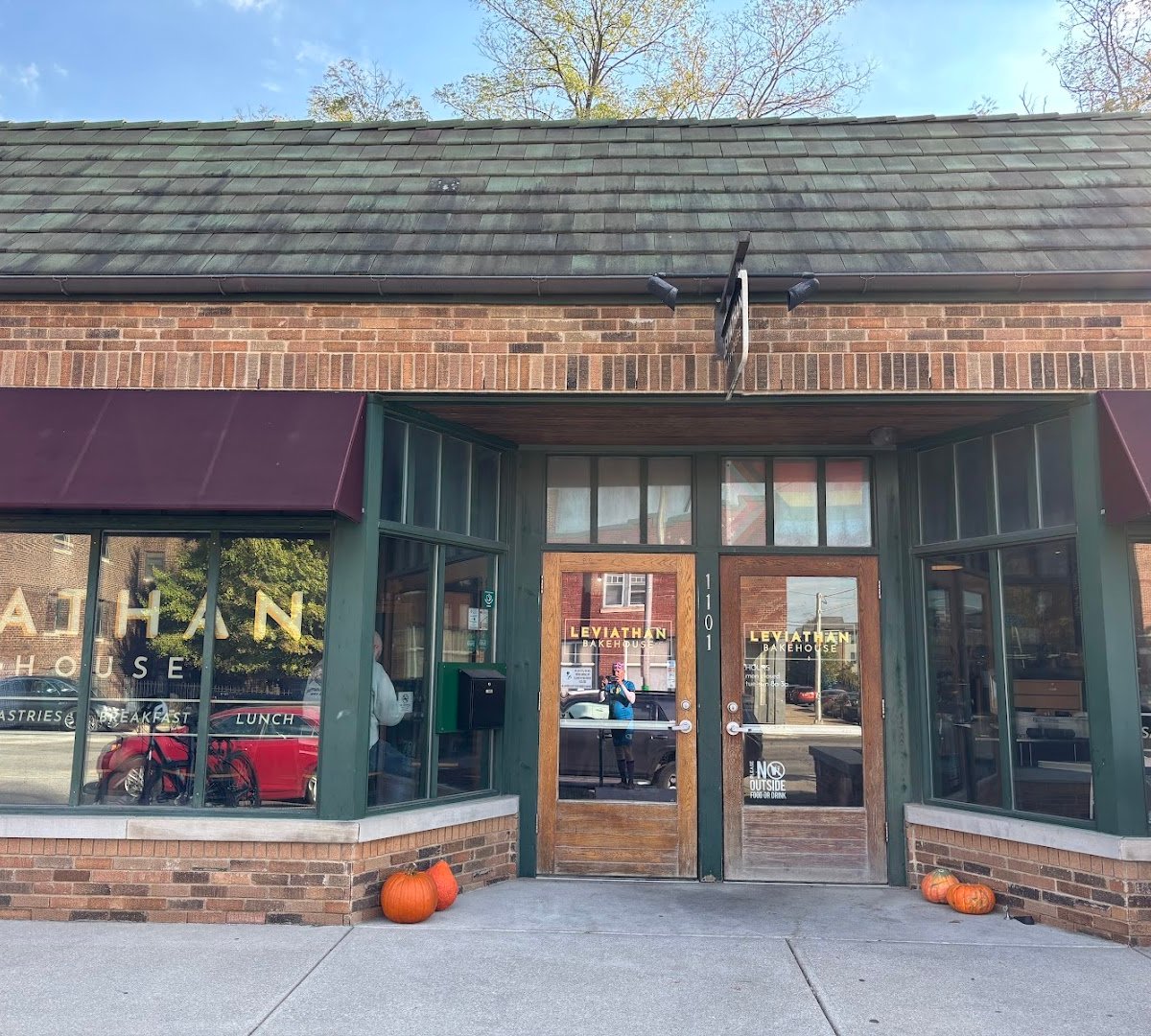 Storefront of Leviathan Bakehouse, specialty coffee shop in Indianapolis