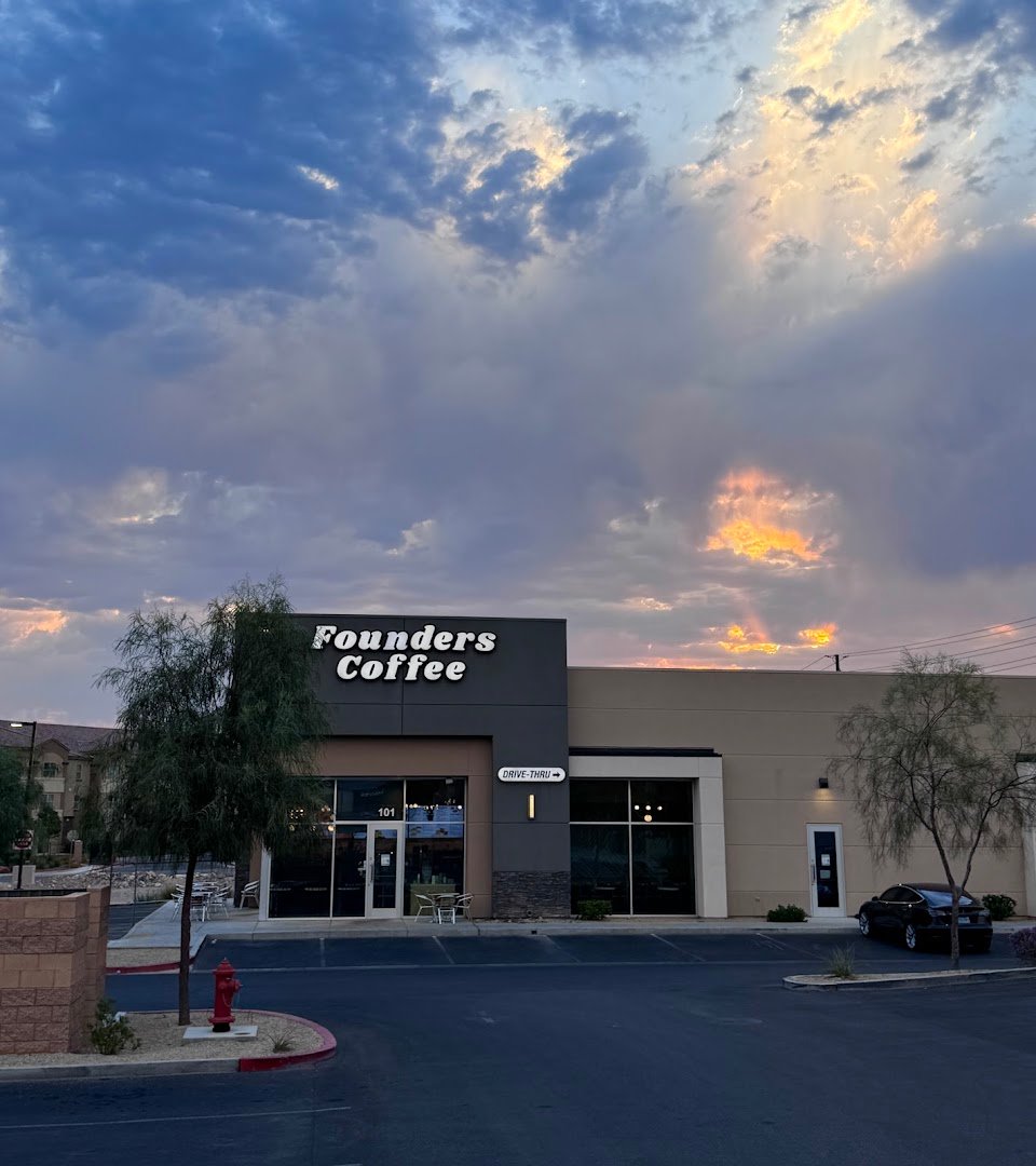Storefront of Founders Coffee, specialty coffee shop in Las Vegas