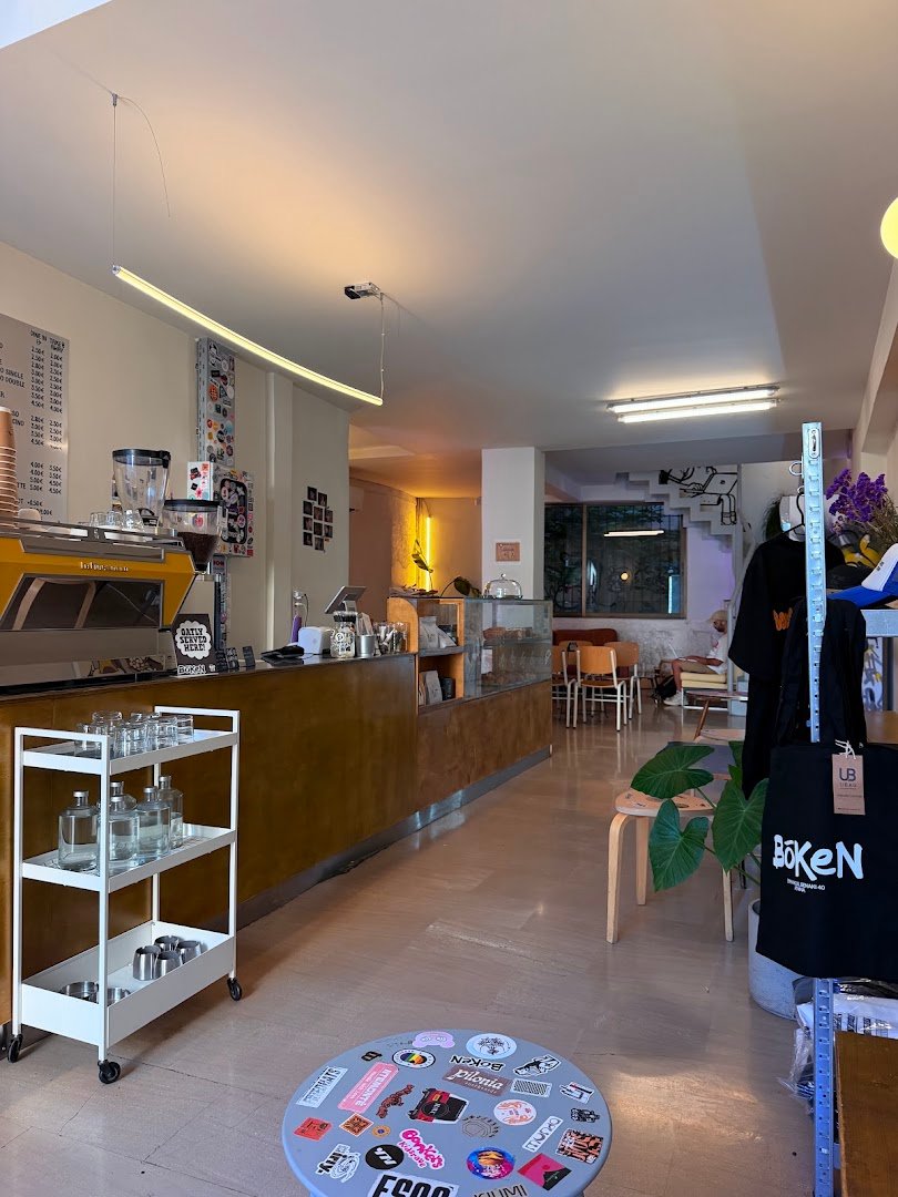 Interior of Boken Athens, specialty coffee shop in Athens