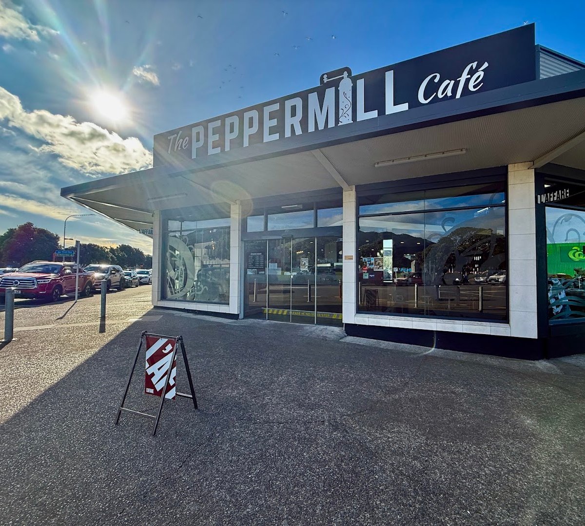 Storefront of The Peppermill Cafe, specialty coffee shop in Wellington