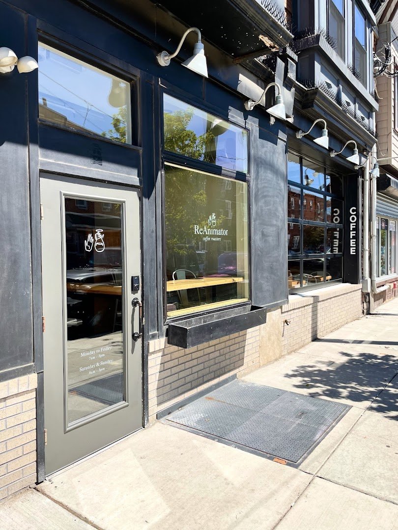 Storefront of ReAnimator Coffee, specialty coffee shop in Philadelphia