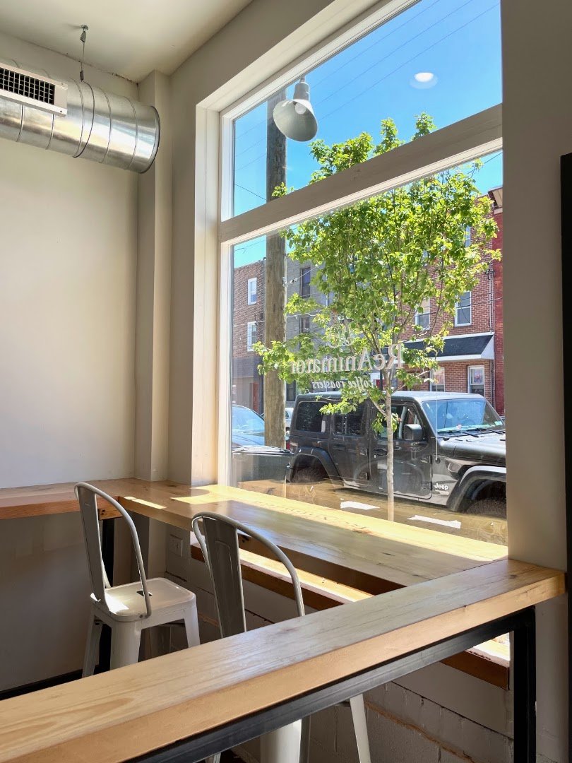 Interior of ReAnimator Coffee, specialty coffee shop in Philadelphia