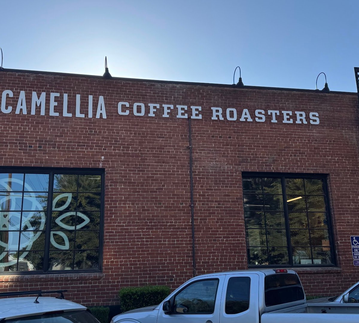 Storefront of Camellia Coffee Roasters, specialty coffee shop in Sacramento