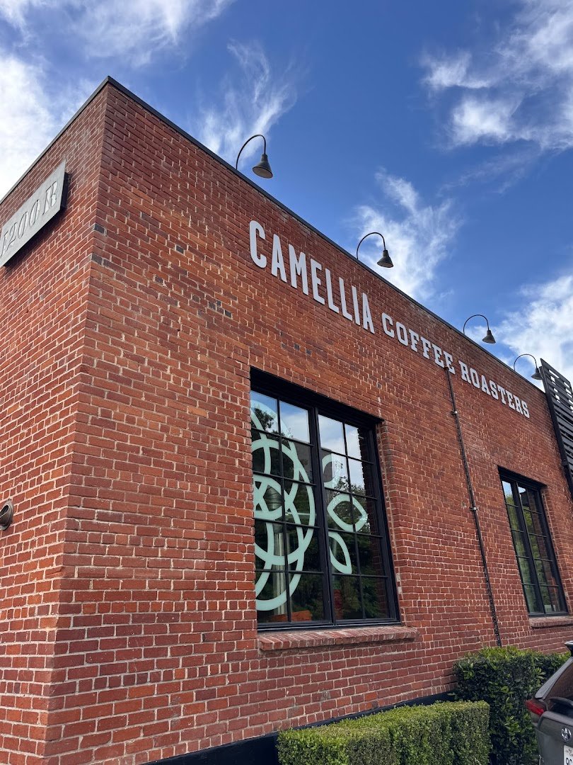 Storefront of Camellia Coffee Roasters, specialty coffee shop in Sacramento