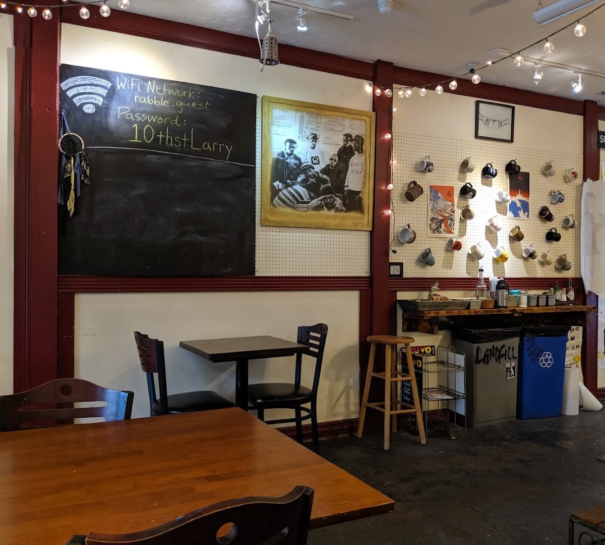 Interior of Rabble Coffee, specialty coffee shop in Indianapolis