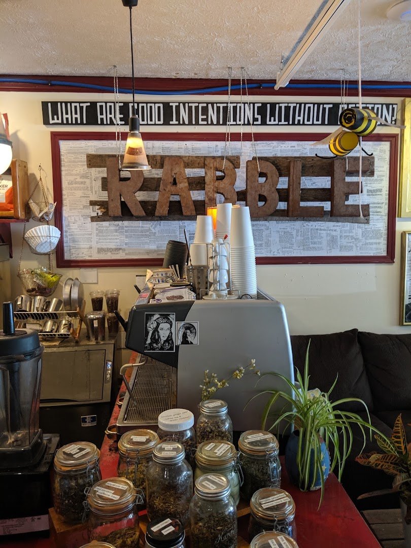 Interior of Rabble Coffee, specialty coffee shop in Indianapolis