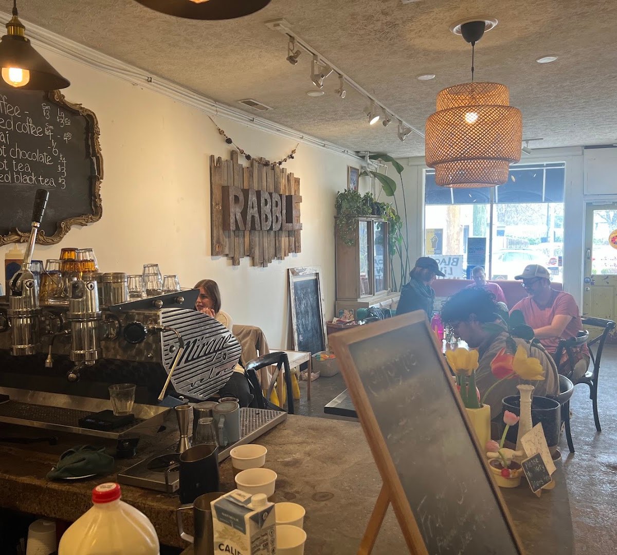 Interior of Rabble Coffee, specialty coffee shop in Indianapolis