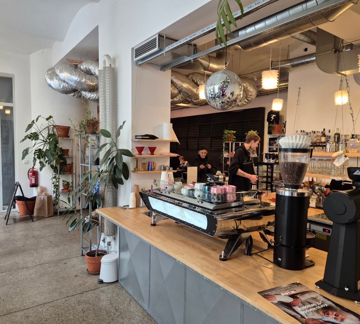 Interior of Acid Coffee, specialty coffee shop in Prague