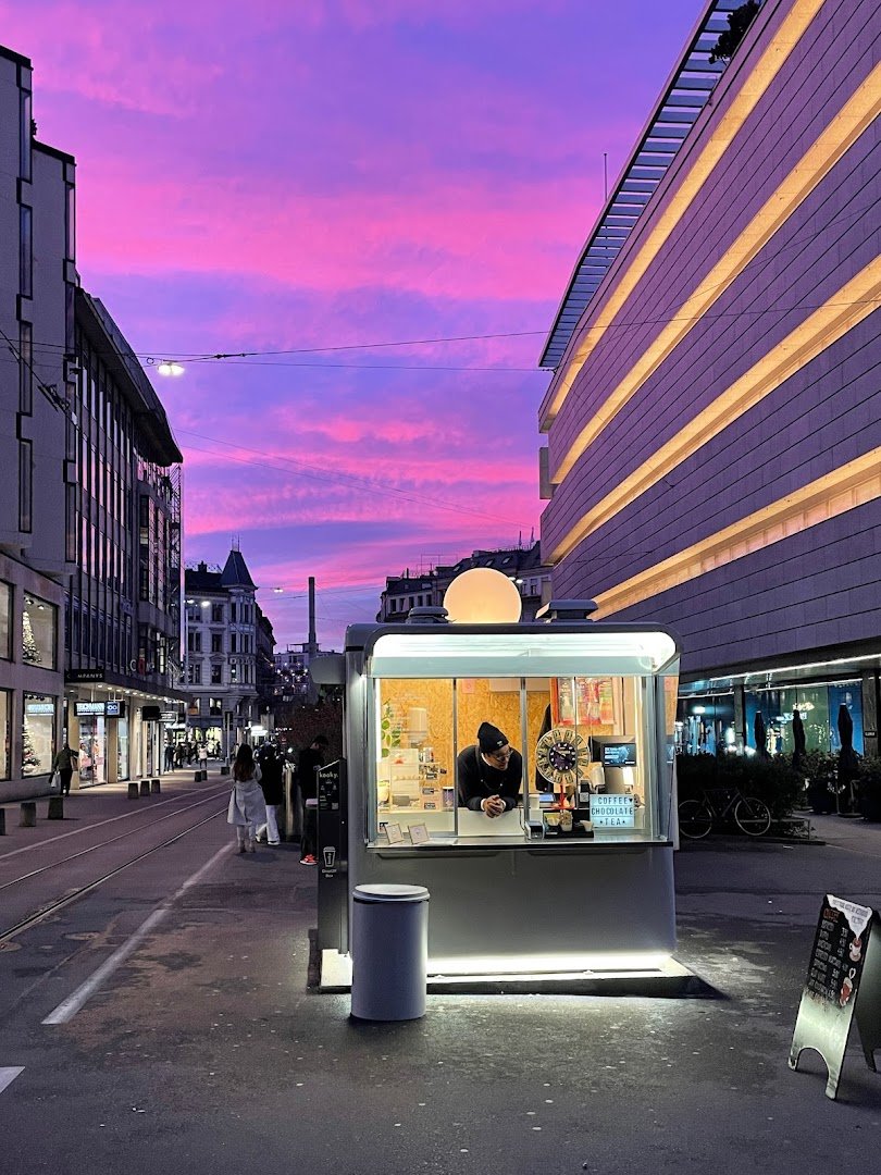 Storefront of ISULE | Kiosk, specialty coffee shop in Zurich