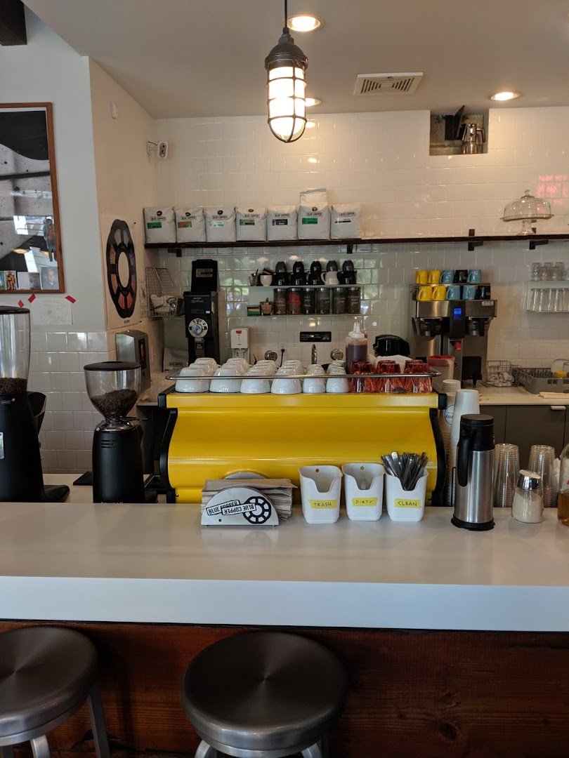 Interior of Blue Copper Coffee Room, specialty coffee shop in Salt Lake City