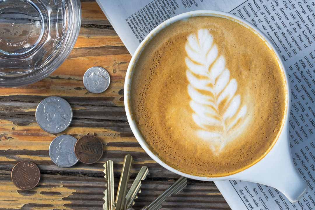 Coffee at Blue Copper Coffee Room, specialty coffee shop in Salt Lake City