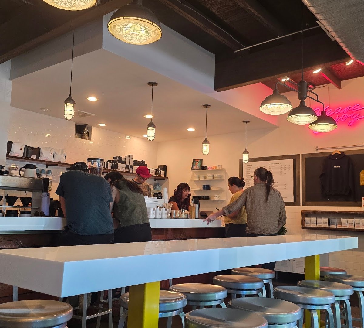 Interior of Blue Copper Coffee Room, specialty coffee shop in Salt Lake City